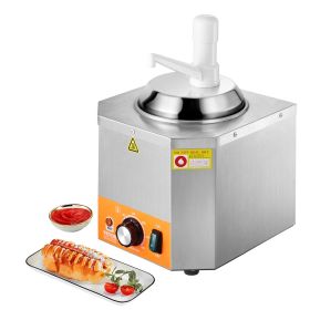 Electric Cheese Dispenser with Pump, 2.4L Commercial Hot Fudge Warmer, Plastic Pump Dispenser