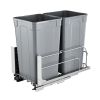 Pull-Out Trash Can, 27 QT x2 Double Under Mount Kitchen Waste Container, Heavy Duty Garbage Recycling Bin with Door Kit and Soft Close Slide