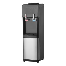 Top Loading Water Cooler Dispenser, Hot and Cold Water Dispenser for 3 or 5 Gallons Bottles, Sturdy Stainless Steel and Child Security Lock