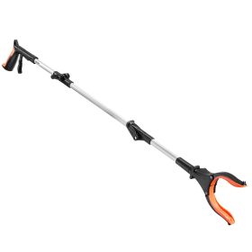 Grabber Reacher Tool, 43" Foldable Reacher Grabber Pickup Tool with 360° Rotating Jaw, Magnet and LED Light