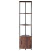 5 Tier Corner Shelf with LED Light, 65.4" Tall Corner Bookshelf with Storage Cabinet