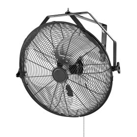 18 Inch Industrial Wall Mount Fan, High Velocity 4000 CFM Indoor Fan with 3 Speeds, Powerful Motor Garage Wall Fan with Aluminum Blades for Workshop