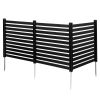 3 Panels Outdoor Privacy Screen, 50 x 48 in Air Conditioner Fence with 27.6 in Ground Stakes, Pool Equipment Enclosure, Vinyl Privacy Fence