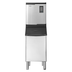 Commercial Ice Maker Machine, 300LBS/24H Ice-Making Machine with 300LBS Stainless Steel Storage Bin
