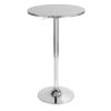 Bistro Contemporary Adjustable Round Bar Table in Silver by