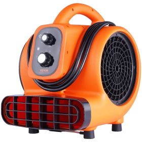 Floor Blower, 1/4 HP, 1000 CFM Air Mover for Drying and Cooling, Portable Carpet Dryer Fan with 4 Blowing Angles and Time Function, for Janitorial