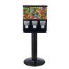 Commercial Vending Machine, Triple Compartment Candy Dispenser with Iron Stand, Gumball and Candy Machine for Business