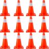 12Pack 18" Traffic Cones, Safety Road Parking Cones PVC Base, Orange Traffic Cone with Reflective Collars
