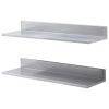 8.6" x 30" Stainless Steel Shelf, Wall Mounted Floating Shelving with Backsplash, 44 lbs Load Capacity Commercial Shelves