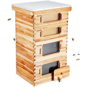 Bee Hive 40 Frame Bee Hives Starter Kit, Beeswax Coated Fir Wood, 2 Deep + 2 Medium Bee Boxes Langstroth Beehive Kit
