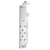 Shower Panel Tower System with Rainfall Shower Head, LED, 49 in Brushed Stainless Steel Shower Column, 4-Function Faucet