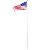 16FT Telescopic Flag Pole Kit, Sectional Flag Pole Kit, Extra Thick Heavy Duty Aluminum Flagpole