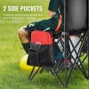 Portable Folding Bench, 8 Seat Foldable Soccer Bench with Side Pockets and Carrying Bag, Lightweight Sideline Seating with Back Rest for Football