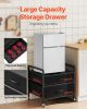 Mini Fridge Stand with Storage, 176 lb-Capacity Mini Fridge Table with 2 Drawers & 4 Swivel Wheels, Mobile Mini Fridge Shelf