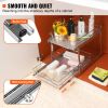 2 Tier 14"Wx21"Dx15"H Pull Out Cabinet Organizer, Heavy Duty Slide Out Pantry Shelves, Steel Roll Out Drawers, Sliding Drawer Storage for Home