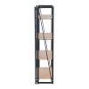 Dakota Contemporary Bookcase in Black Painted Metal and Natural Wood by