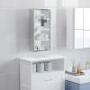 Lockable Medicine Cabinet 12"x24", 4 Tier, Stainless Steel, Bathroom Wall Box with Shelves