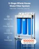 Whole House Water Filter System, 3-Stage | Sediment, GAC, CTO | 4.5" x 20" Home Water Purifier Filter Reduce Chlorine, Chemicals, VOCs, Bad Taste