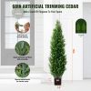 Artificial Cedar Topiary Tree, 60 inch Tall (2 Pieces), with Extra Leaves & Pot Faux Evergreen Fake Pine Cypress Trees Plant