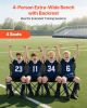 Portable Folding Bench, 4 Seat Foldable Soccer Bench with Side Pockets and Carrying Bag, Lightweight Sideline Seating with Back Rest for Football