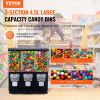 Commercial Vending Machine, Triple Compartment Candy Dispenser with Iron Stand, Gumball and Candy Machine for Business