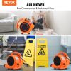 Floor Blower, 1/4 HP, 1000 CFM Air Mover for Drying and Cooling, Portable Carpet Dryer Fan with 4 Blowing Angles and Time Function, for Janitorial