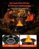 Propane Fire Pit 24-Inch, 53,000 BTU Portable Gas Fire Pit, with Grill Grate & Lava Rocks, Adjustable Flame, Folding Legs