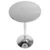 Bistro Contemporary Adjustable Round Bar Table in Silver by