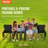 Portable Folding Bench, 6 Seat Foldable Soccer Bench with Side Pockets and Carrying Bag, Lightweight Sideline Seating with Back Rest for Football