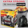 Boxed Disposable Garbage Bag 70 Pieces Puncture Tear Resistant Trash Bags, 39 Gallon Capacity, Multipurpose Cleaning Supplies For Industrial, Garden