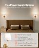 Battery Operated Wall Sconce Set of 2, 4000mAh Rechargeable Wireless Wall Lights with Remote Control, 30 Lighting Modes, 12 RGB Colors & Timer