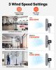 24-Inch High Velocity Pedestal Fan, 6800 CFM Industrial Standing Floor Fan with 85° Oscillating, 3-Speed Adjustable Height, IP44 Waterproof