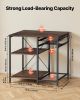 Kitchen Bakers Rack, 35.4 inch Width Bakers Rack, Kitchen Stand with X-Shaped Support Bar, 5 S-Shaped Hooks, Multi-Layer Storage Shelf