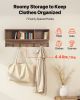 Coat Rack with Shoe Bench, 3-in-1 Shoe Coat Rack Combo Set with Hooks and Bookshelf, Steel Frame Hall Tree Entrance Storage Organizer Holder for Entry