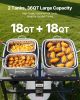 Outdoor Propane Deep Fryer, Dual-Tank 18QTx2 Commercial Fryer, Multi-Purpose Portable Frying Cart with Wheel, 3 Basket, 2 Thermometer