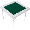 Square Folding Card Table, Mahjong Table with Green Felt,Chip Trays and Cup Holders, Portable Domino Tables for 4 Players