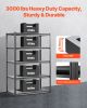 Storage Shelves, 3000 lbs, 5 Tier Garage Storage Shelving, 24" D x 48" W x 72" H Adjustable Metal Shelves for Garage Shelves Utility Rack Shelf