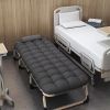 Heavy duty folding bed, camping bed with flip-up mattress (mattress included), portable guest bed, suitable for teenagers, adults, travel, garden