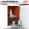 2 Tier 14"Wx21"Dx15"H Pull Out Cabinet Organizer, Heavy Duty Slide Out Pantry Shelves, Steel Roll Out Drawers, Sliding Drawer Storage for Home