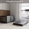 506QT 4-Pack Transparent Stackable Storage Bins with 5 Doors to Open with Wheels