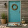 Mermaid on the Dock Doormat Front Door Mat Indoor Outdoor Rugs for Entryway, Non Slip Washable Low Pile, 24H X 36W
