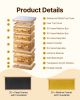 Bee Hive 40 Frame Bee Hives Starter Kit, Beeswax Coated Fir Wood, 2 Deep + 2 Medium Bee Boxes Langstroth Beehive Kit