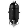 Vertical Steel Charcoal Smoker, Heavy Duty Three Layer Round BBQ Grill Smokey Mountain Cooker for Outdoor Cooking, Black(SAME AS 60608693)