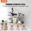 8.6" x 30" Stainless Steel Shelf, Wall Mounted Floating Shelving with Backsplash, 44 lbs Load Capacity Commercial Shelves
