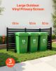 3 Panels Outdoor Privacy Screen, 50 x 48 in Air Conditioner Fence with 27.6 in Ground Stakes, Pool Equipment Enclosure, Vinyl Privacy Fence