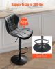 Bar Stool Set of 2, Modern PU Leather Counter Height Stools, Swivel Kitchen Barstool with Back and Footrest, Height Adjustable Armless Bar Chair