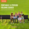 Portable Folding Bench, 8 Seat Foldable Soccer Bench with Side Pockets and Carrying Bag, Lightweight Sideline Seating with Back Rest for Football