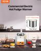Electric Cheese Dispenser with Pump, 2.4L Commercial Hot Fudge Warmer, Plastic Pump Dispenser