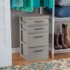 4 Drawer Weave Tower Dark Gray - Plastic Storage Organizer, Portable Utility Drawers, Universal Storage