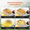 18 Qt Fish and Wing Fryer with Double Basket, Aluminum Propane Fish Fryer Kit, Outdoor Deep Fryer Seafood Pot with Thermometer and 58